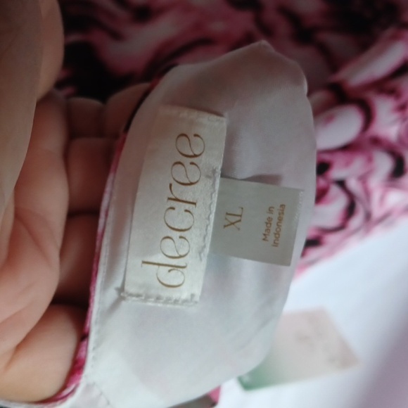 Decree Slip Dress size XL, pink & black, scoop front, v-back, lined, NWT - Picture 6 of 10